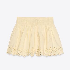 NWT Zara Butter Yellow Eyelet Shorts - size S